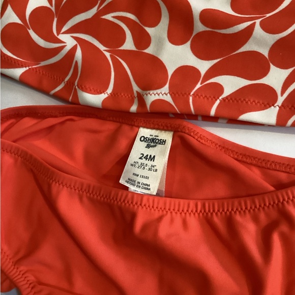 OSHKOSH BABY ORANGE AND WHITE HALTER BIKINI SWIMSUIT SZ.24M - Picture 4 of 9